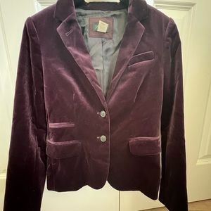 J CREW VELVET MAROON BLAZER